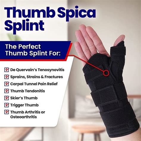 Thumb Spica Splint Wrist Brace - Support for Sprains, Tendinosis, De ...