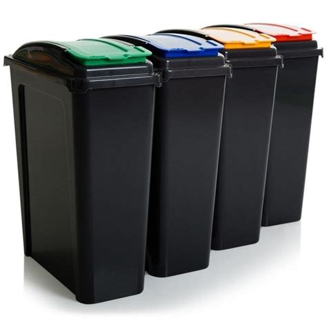 25 Litre Tall Slim Plastic Recycling Bin with Lid | Recycling bins ...