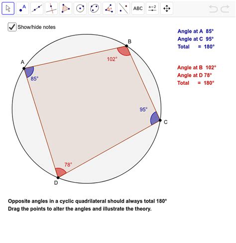 Circle Geometry; cyclic quadrilaterals – GeoGebra