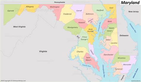 Maryland State Map With Counties - South Carolina Map