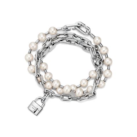 Tiffany HardWear Pearl Lock Bracelet in Silver, Medium | Tiffany & Co ...