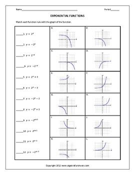 Exponential Function Practice Worksheets | Worksheets