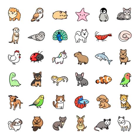 *choose large sticker!* Mega Cute Animals #3 Sticker by littlemandyart ...