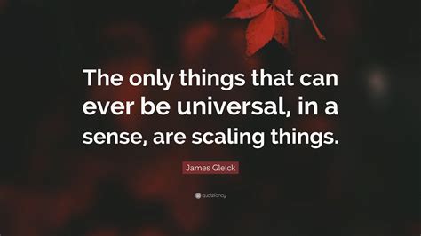 James Gleick Quote: “The only things that can ever be universal, in a ...