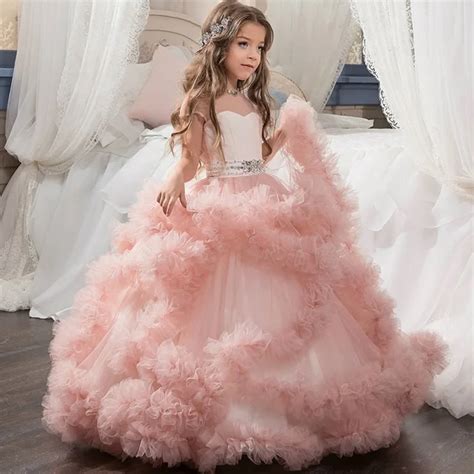 Girls Wedding Dress Kids Princess Dress Little Girl Ball Gown Clothes ...