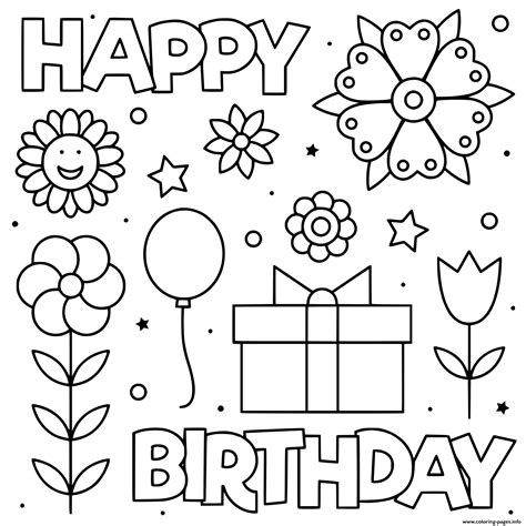 Happy Birthday Printable Cards Black And White - Printable Templates Free