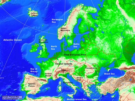 Europe Map With Physical Features