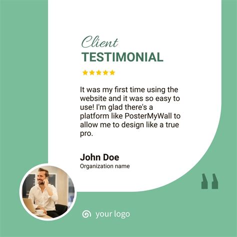 Client testimonial design template. | Testimonials design, Testimonials ...