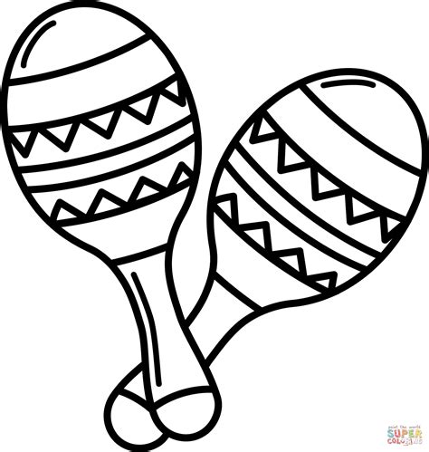 Maracas coloring page | Free Printable Coloring Pages