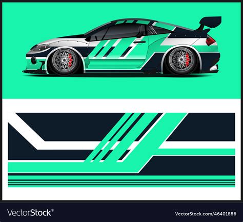 Race car livery design graphic abstract Royalty Free Vector