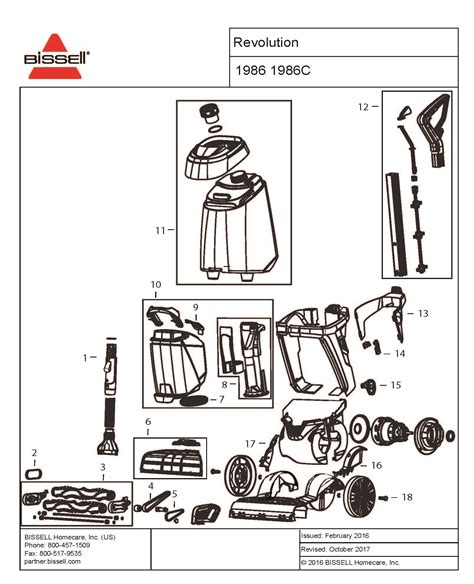 Schematic Parts Book for Bissell Model: 1986 ProHeat 2X Revolution Pet ...