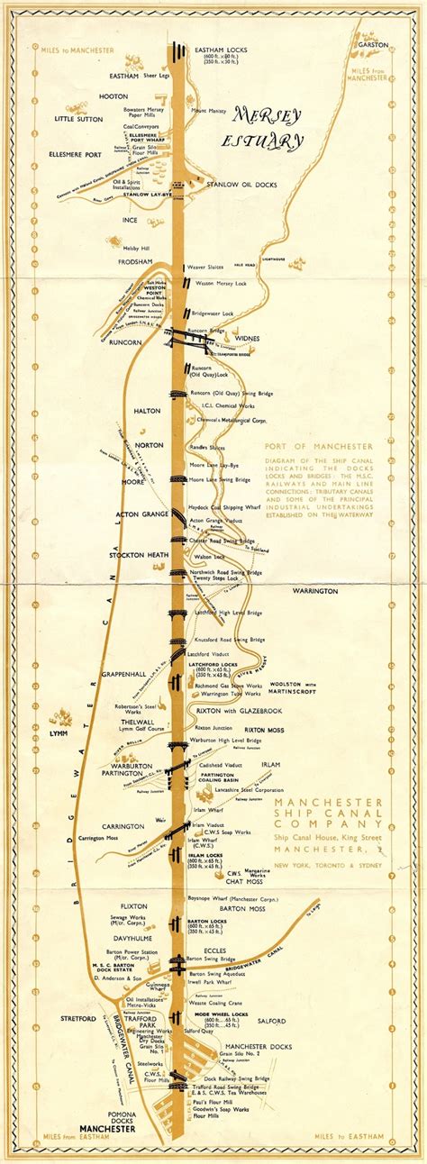 Transit Maps: Historical Map: Manchester Ship Canal, England, c. 1928?