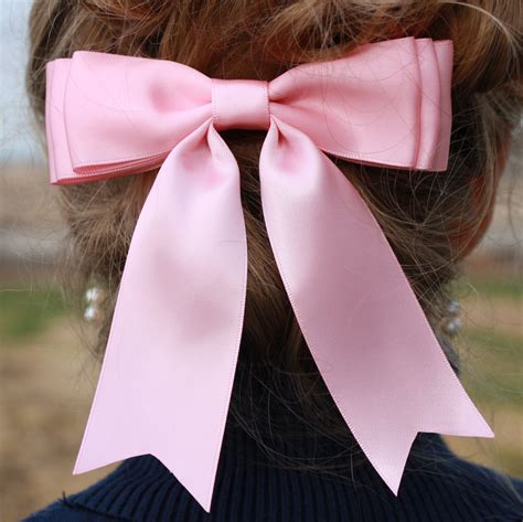 Graceful, Hair Bow, Pretty Pink, Satin Ribbon, Womens, Ladies, Girls ...