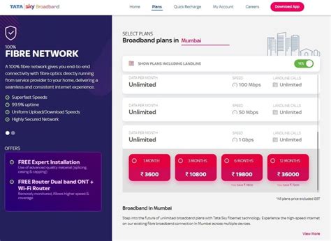 Tata Sky Broadband now offering up to 1 Gbps broadband plans