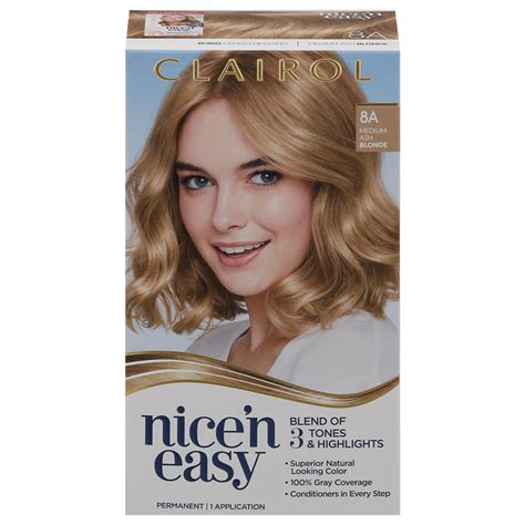 Save on Clairol Nice 'n Easy Permanent Hair Color Medium Ash Blonde 8A ...