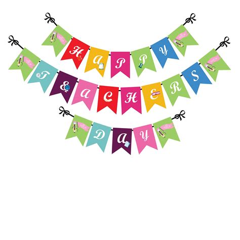 Buy Party Around "Happy Teacher's Day" Banner for Teacher's Day Party ...