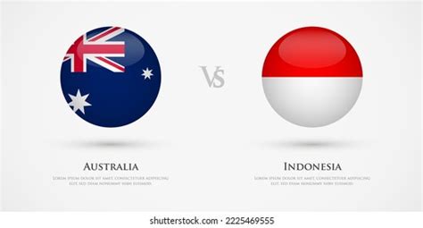 Australia Vs Indonesia Country Flags Template Stock Vector (Royalty ...