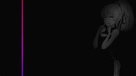 Gradient Minimalism Dark Anime Girls Monochrome Wallpaper - Resolution ...