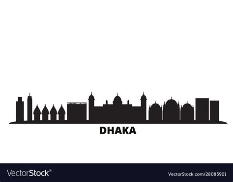 Bangladesh dhaka city skyline isolated Royalty Free Vector