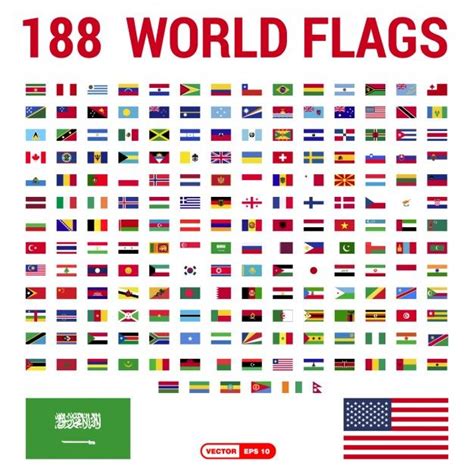 Flags of the World Collection Free Vector