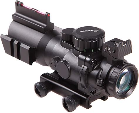 Sniper Tactical 4x32 Prismatic Glass Crosshair Reticle Scope w/ Fiber ...