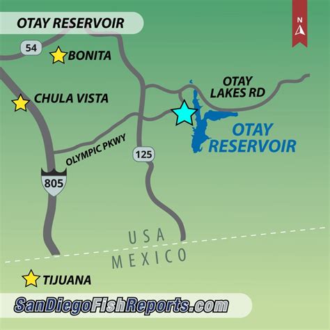 Lower Otay Reservoir - Fish Reports & Map