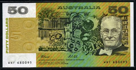 Australian Banknotes 50 Australian dollars banknote of 1991.:Coins and ...