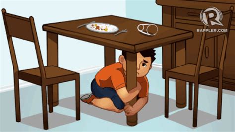 Kid Under The Table Earthquake GIF | GIFDB.com