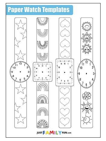 Printable Paper Watch Template For Kids | Just Family Fun