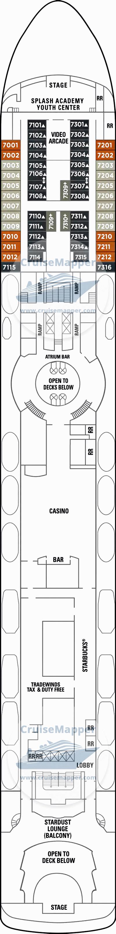 Norwegian Sky deck 7 plan | CruiseMapper