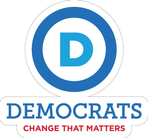 Democratic Party Logo With Slogan Tall Printed Color Sticker