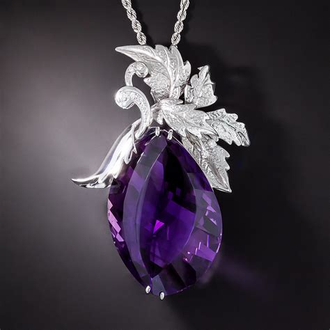 Large Amethyst Pendant Necklace