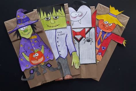 Printable Halloween Paper Bag Puppets