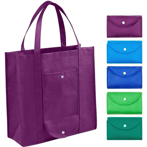 Grocery Bags Reusable Foldable for Shopping (set of 5), Foldable Into ...