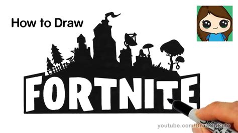 How to Draw Fortnite Logo Easy - YouTube