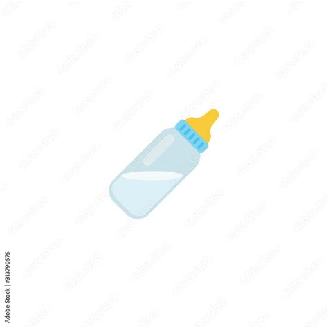 Baby Bottle Flat Vector Icon. Isolated Milk Bottle Emoji Illustration ...