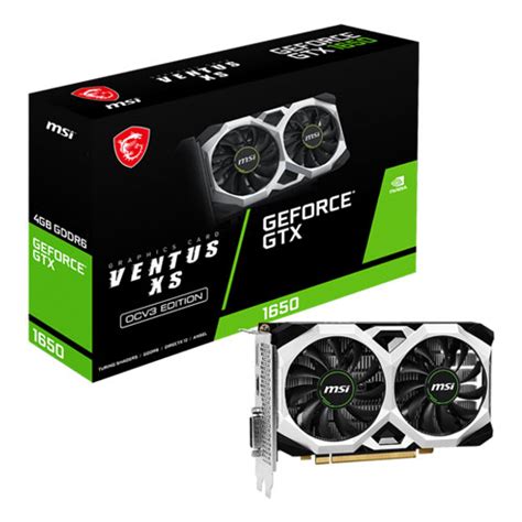 MSI GEFORCE GTX 1650 D6 VENTUS XS OCV3 4GB GDDR6 GRAPHICS CARD (3Y ...