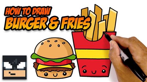 How To Draw Burger And Fries - YouTube