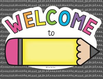 Welcome Poster Sign | Editable Pencil Theme | Welcome to class, Welcome ...