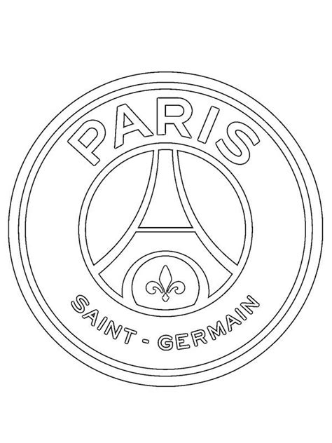 the paris saint - germain logo is shown in this black and white drawing ...