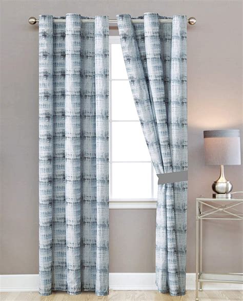 Sapphire Home Window Curtain Panel Set (2 Panels) with Sheer Backing ...