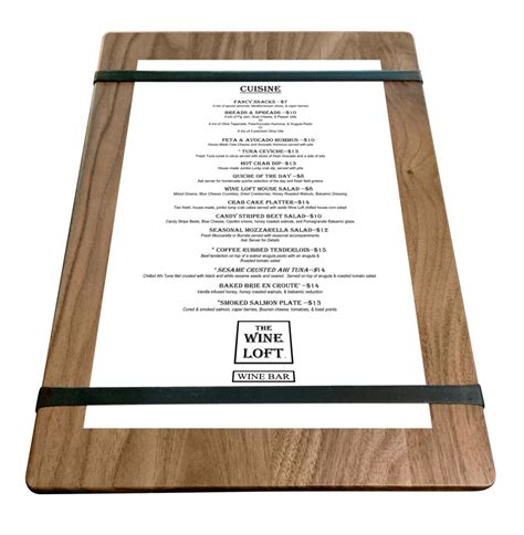 Solid Walnut Wood Menu Board (Clip or Bands) - Moslow Wood Products ...