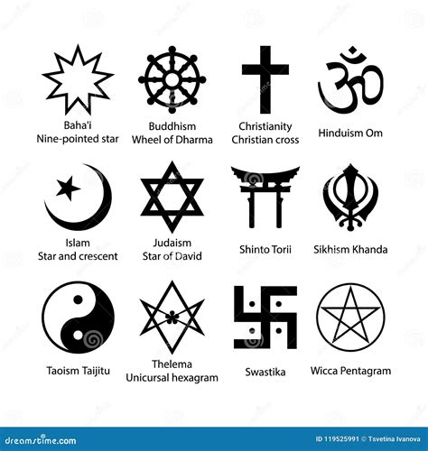 Nine Religious Symbols Vector Illustration | CartoonDealer.com #8734964