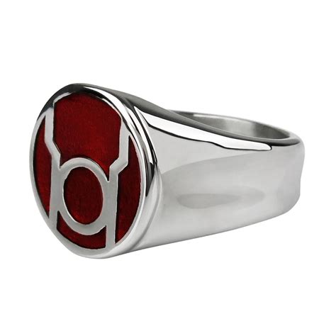 Red Lantern Symbol Stainless Steel Ring