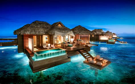 Overwater Bungalows Sandals Royal Caribbean Jamaica