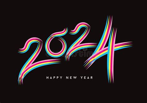 2024 Text Logo. Hand Sketched Numbers of New Year. New Year 2023 ...