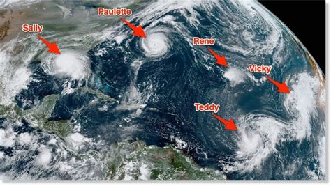 Shocking image from space shows a record 5 tropical cyclones in the ...