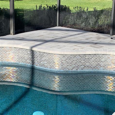 Grey 1" x 2" Mosaic Tile | VIDILLUGREY12 | Aquatica Glass Pool Tile ...