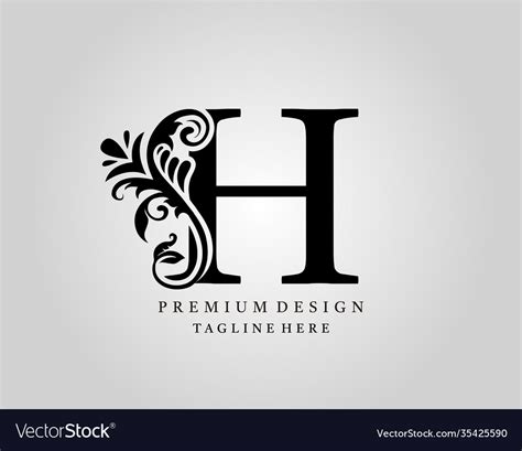 Luxury monogram letter h logo design elegant Vector Image