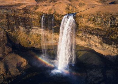 'Rainbow at Seljalandsfoss' Poster by Daniel Gastager | Displate